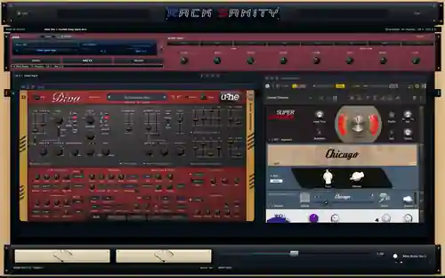 RackSanity hosting Diva and Guitar Rig plugin editors